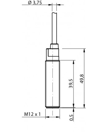 Inductivo 3/D12 detección 4mm cable 2m Enrasable