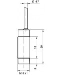 Indutivo 3/D18 detecção 8mm cabo 2m não Enrasable