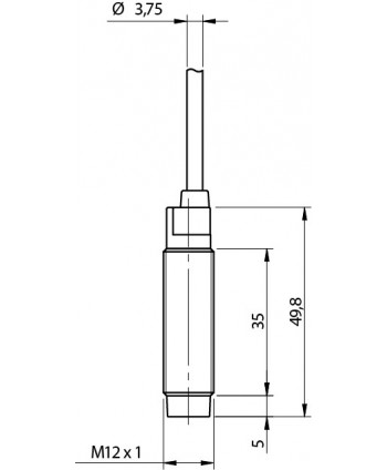 Inductive 2/D12 detection 4mm cable 2m NON-flush mountable