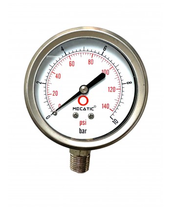 Pressure gauge 0-10 bar 1/4" radial