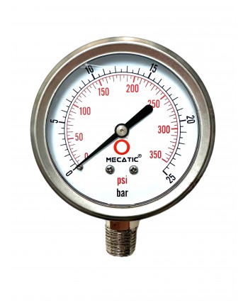 Druckmanometer von 0-25 Bar 1/4" radial