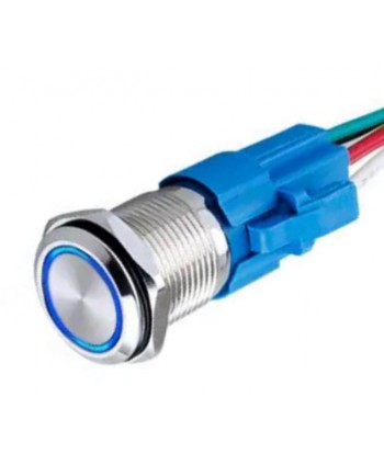 PULSADOR INOX Ø25mm 24 V IP65 (ARO AZUL)